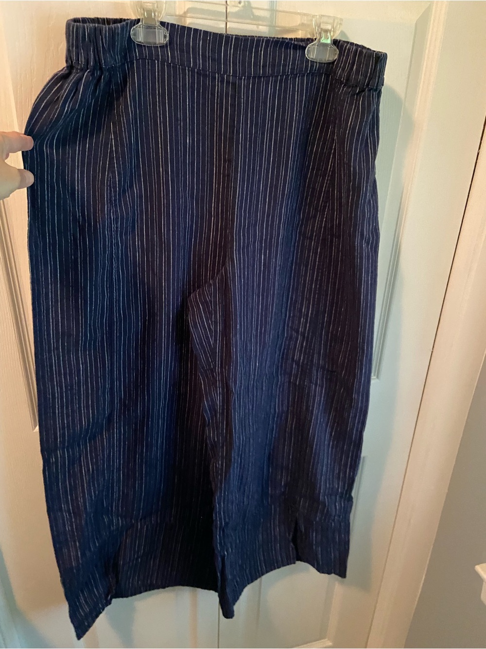 Habitat Navy and White Pinstripe Wide-Leg Pants